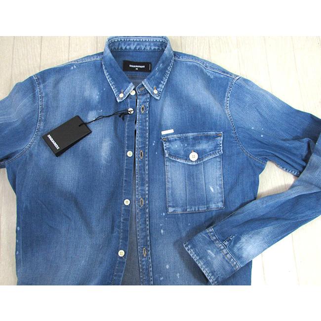 最新発見 dsquared2 デニム シャツ 半袖 ディースクエアード シャツ