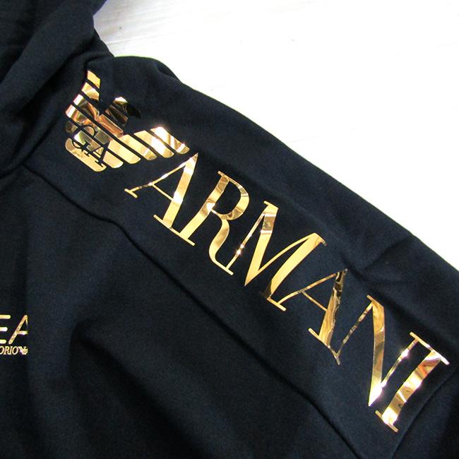 エンポリオ アルマーニ EMPORIO ARMANI EA7 パーカー ジップパーカー メンズ PJHLZ 6RPM24 / 0208 / ブラック  黒/ゴールド サイズ：S/M/L/XL/XXL/3XL