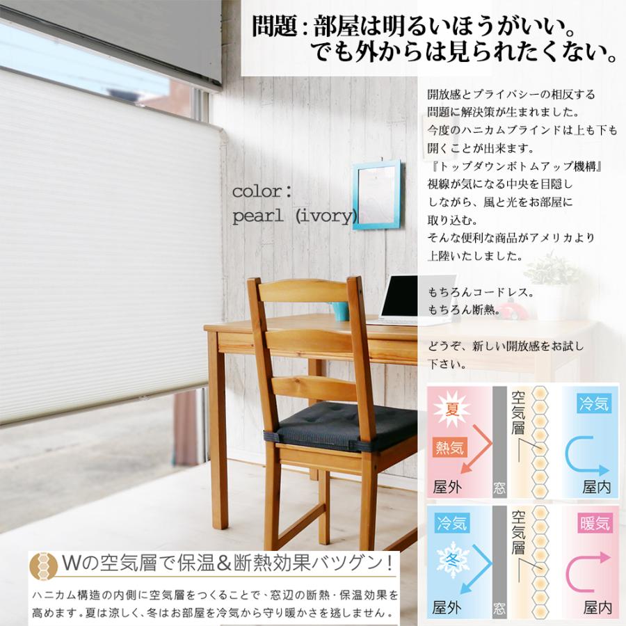 【最短翌営業日発送】ハニカムブラインド オーダー 断熱 コードレス セーブ２上部開放タイプ 幅91- 120ｘ丈122ｃｍ プリーツ スクリーン_4