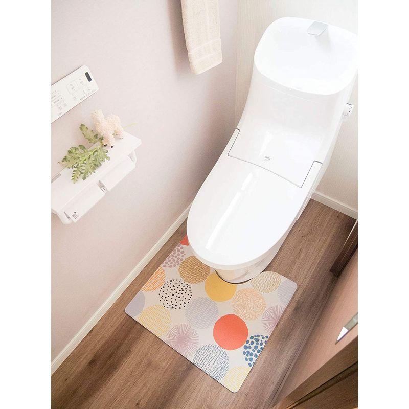 専門店では専門店ではオカトー 拭ける 撥水 トイレマット ドット 55×60cm 抗菌 防臭 北欧風 トイレ用マット 