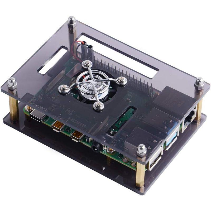 絶品GeeekPi Raspberry Pi 3モデルB 4ケースRaspberry (Bプラス ケースRaspberry Pi 3B Pi PCケース(自作PC用) GeeekPi Raspberry Pi B ケース ラスベリー パイ Model B アクリルケースケース 冷却ファン ヒ