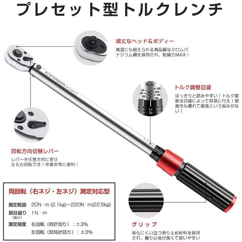 トルクレンチ プレセット型 車 バイク修理レンチ 差込角12 7mm 1 2インチ 2n M タイヤ交換 17 19 21 24 特価キャンペーン