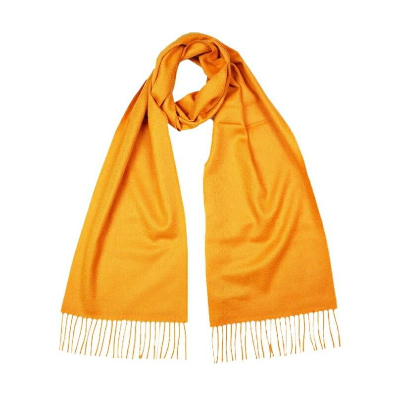ジョンストンズ カシミアマフラー アンバー / PLAIN CASHMERE SCARF