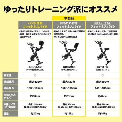 STEADY フィットネスバイク 心拍数計測 折りたたみ式 背もたれ STEADY フィットネスバイク 心拍数計測 折りたたみ式 背もたれ