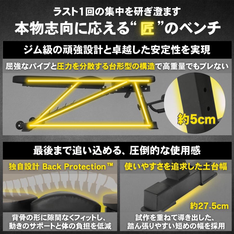 STEADY（ステディ） トレーニングベンチ 耐荷重330kg 家庭用 角度調整