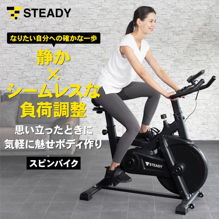 STEADY（ステディ） スピンバイク サドルカバー付き 静音 家庭用 無