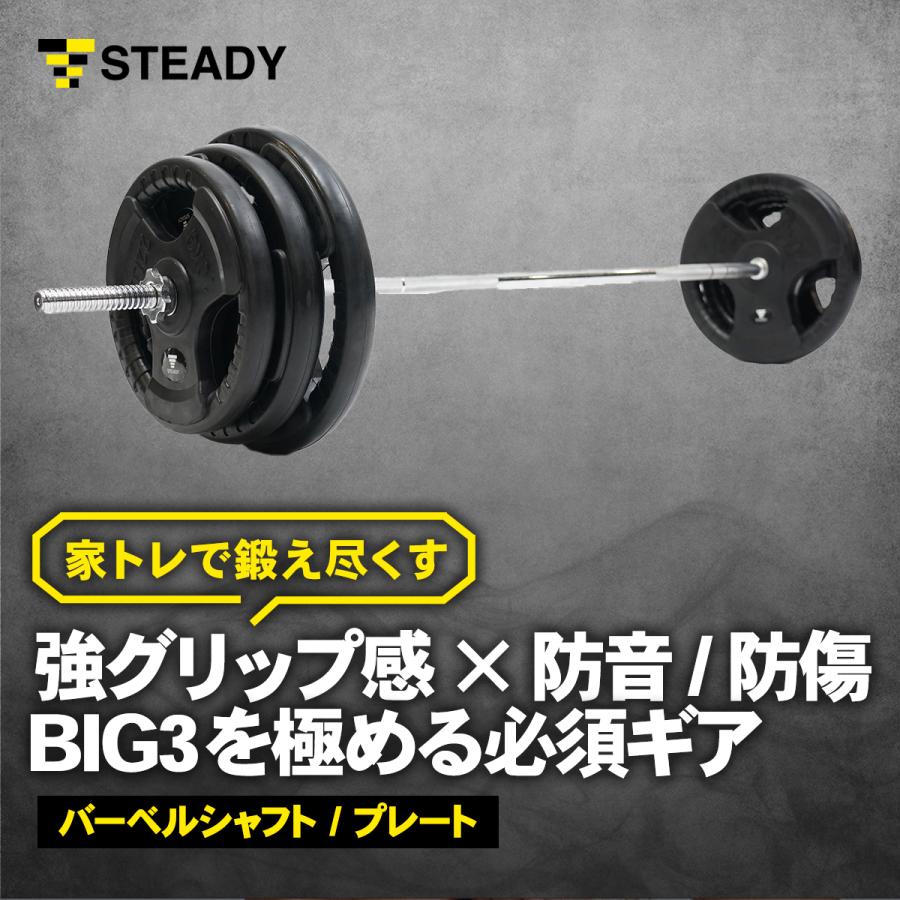 【美品】パワーラック　シャフト プレート100kgセット STEADY（ステディ） バーベルシャフト プレート セット 140 kg 2.0 2.2