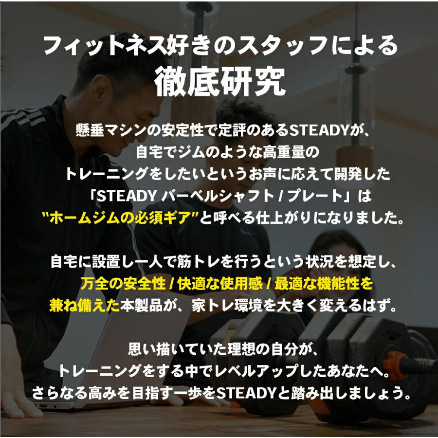 STEADY（ステディ） バーベルシャフト ストレートバー 3分割 筋トレ