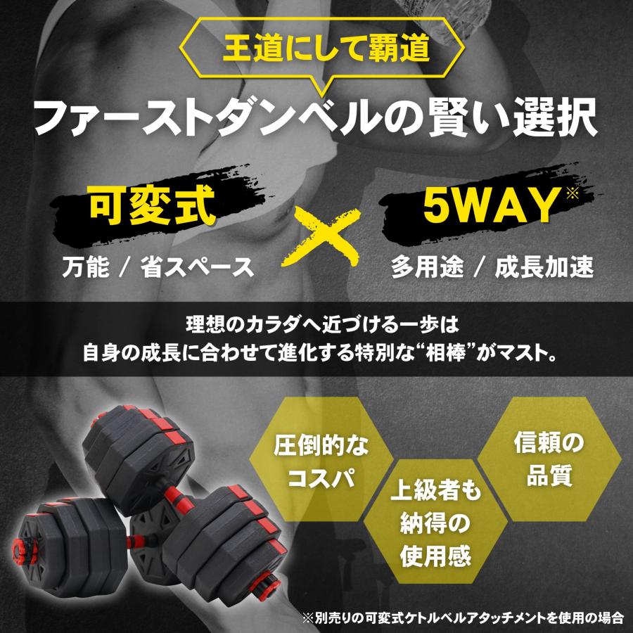 STEADY（ステディ） ダンベル 可変式 15kg 2個セット 家庭用