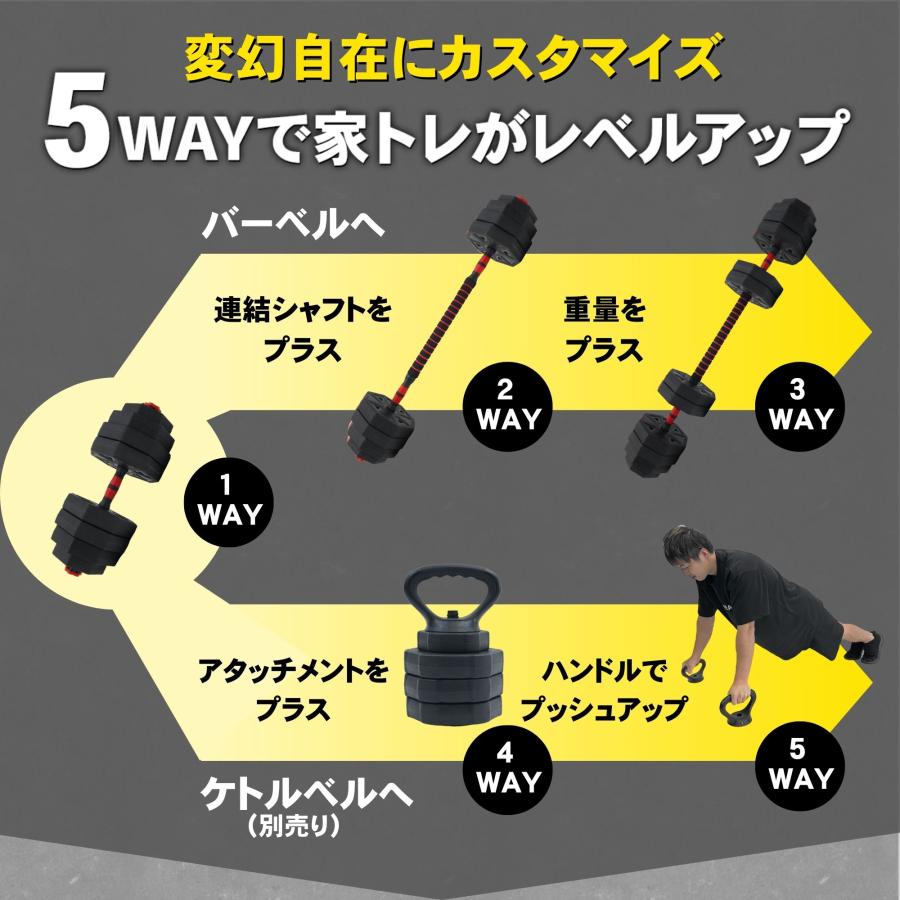 STEADY（ステディ） ダンベル 可変式 20kg 2個セット 家庭用