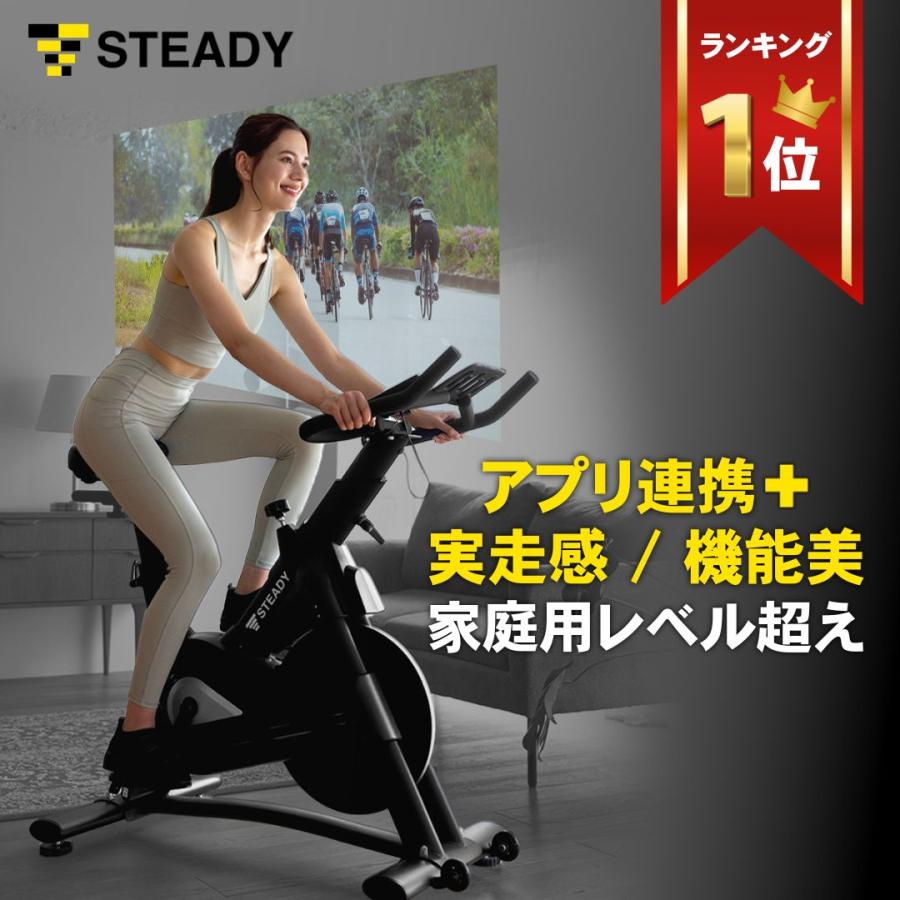 STEADY（ステディ） スピンバイク Pro マット付き 静音 家庭用 13kg 