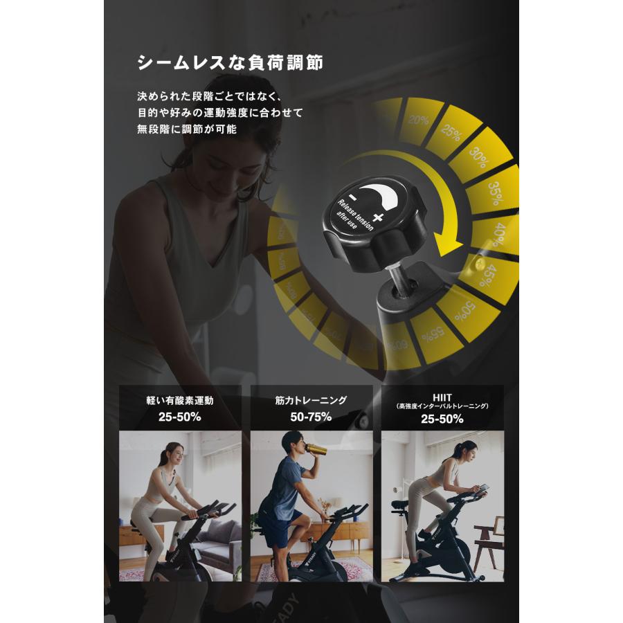 STEADY（ステディ） スピンバイク Pro マット＆サドルカバー付き 静音 