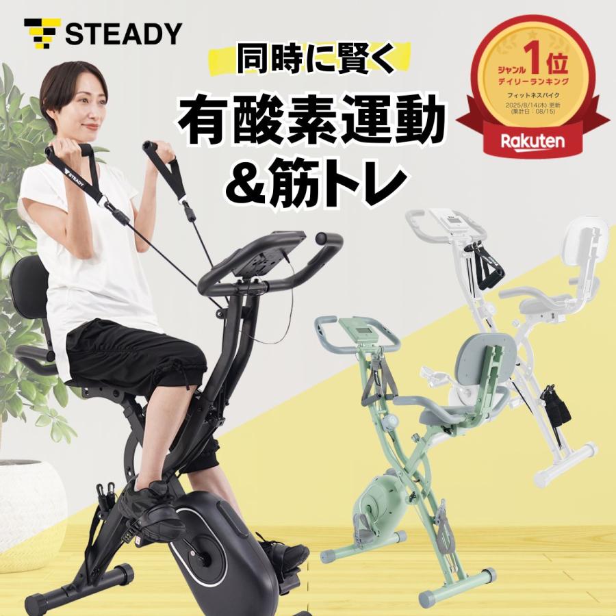 折りたたみ式エアロバイク　専用マット付き エアロバイク フィットネスバイク 組み立て簡単 マット付属 : Mailo
