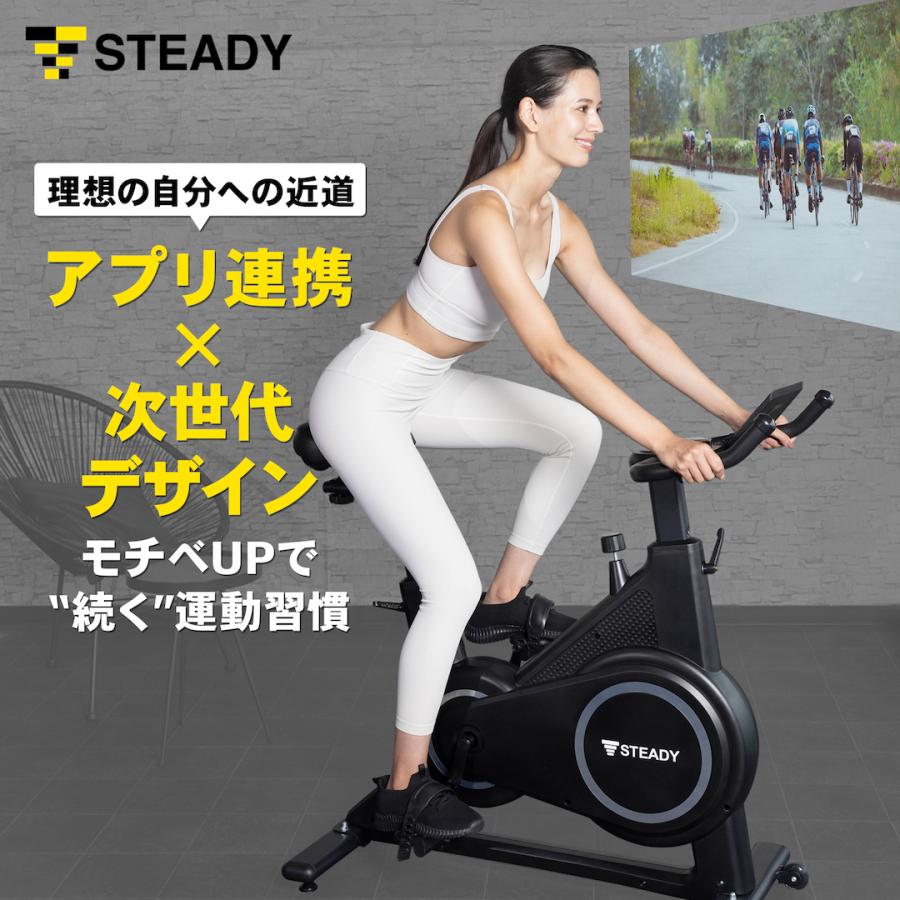 STEADY（ステディ） スピンバイク Plus マット付き 静音 家庭用 120分 