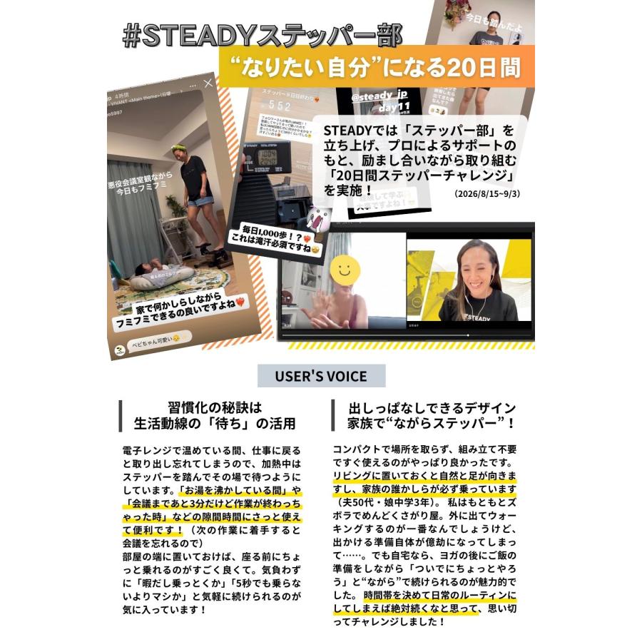 STEADY（ステディ） ツイストステッパー ステッパー 静音 3WAY 家庭用