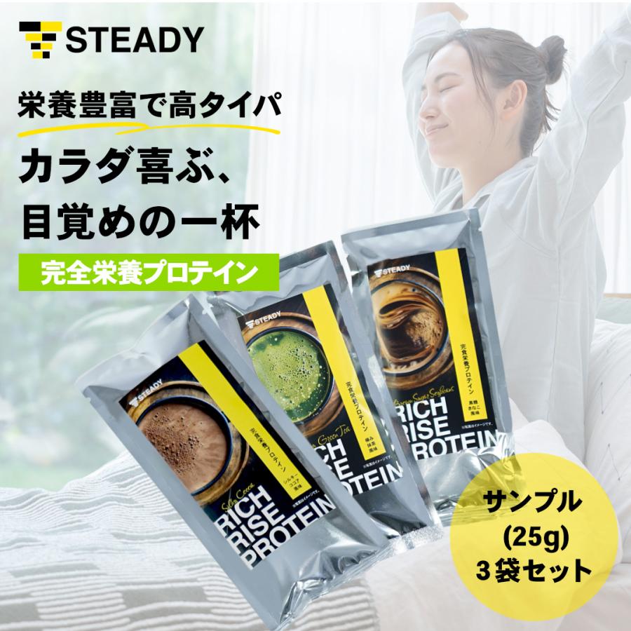 STEADY（ステディ） プロテイン 3点セット 完全栄養食 置き換え ホエイ 