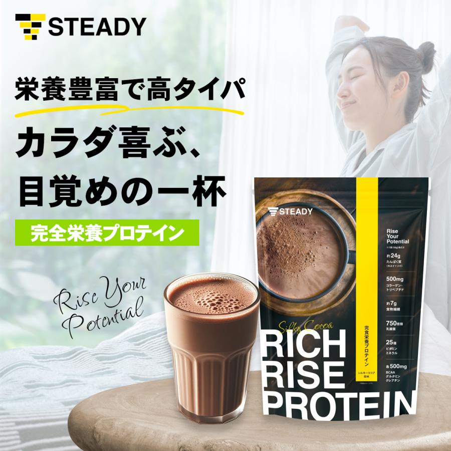 STEADY プロテイン ダイエット 完食栄養食 ホエイ ソイ  【6点Set販売】  (RICH RISE PROTEIN) ST303-6｜madurez｜02