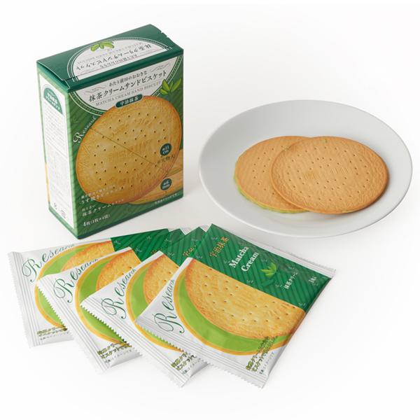 リサーチ抹茶クリームサンドビスケット 1枚×4袋 抹茶 クリーム