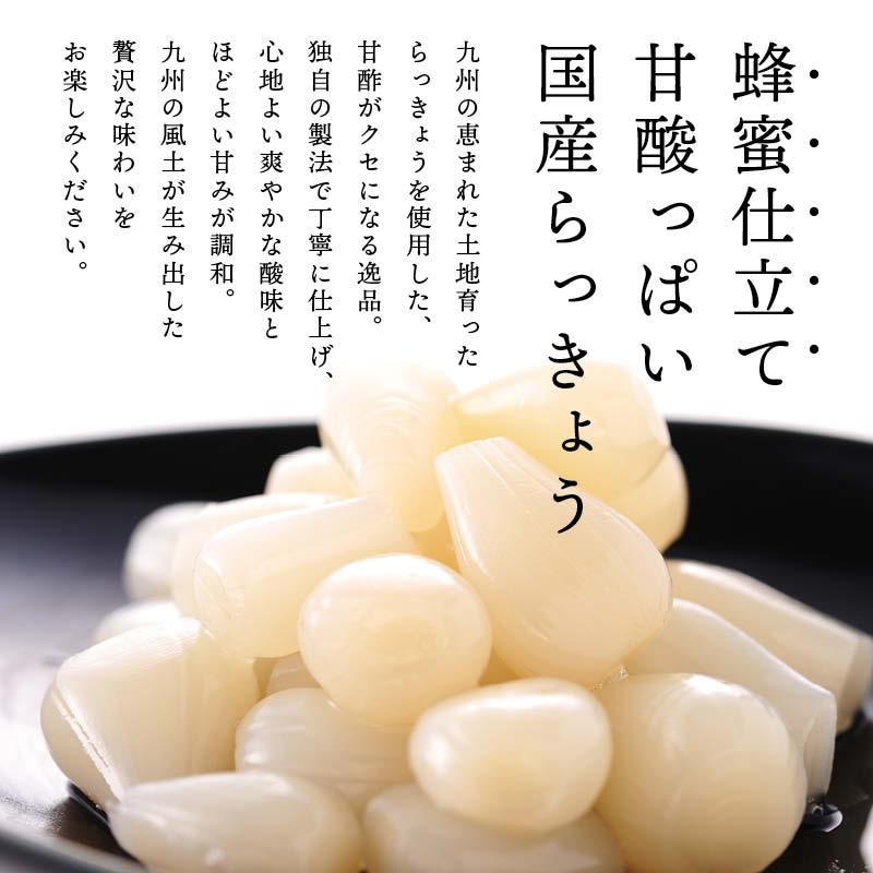 漬物 無添加 らっきょう 甘酢 計600g 150g x4袋 前田家 蜂蜜入り 国産