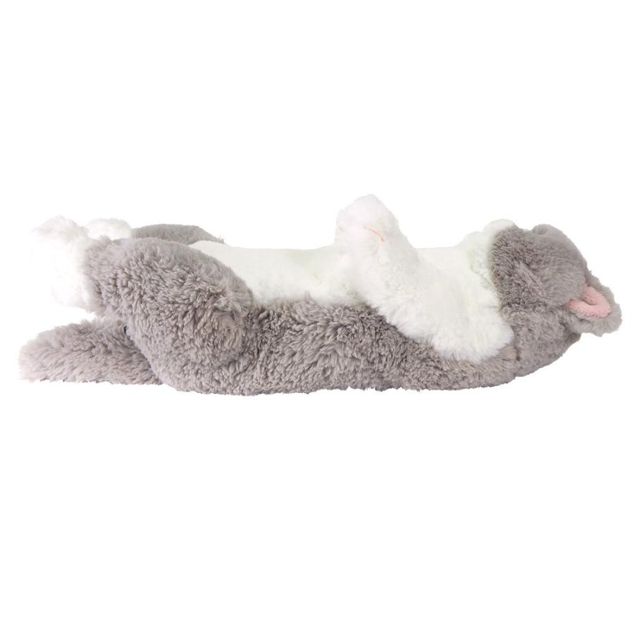 ひざねこ すやすや グレー 癒し系 リアル ネコ ぬいぐるみ もふもふ