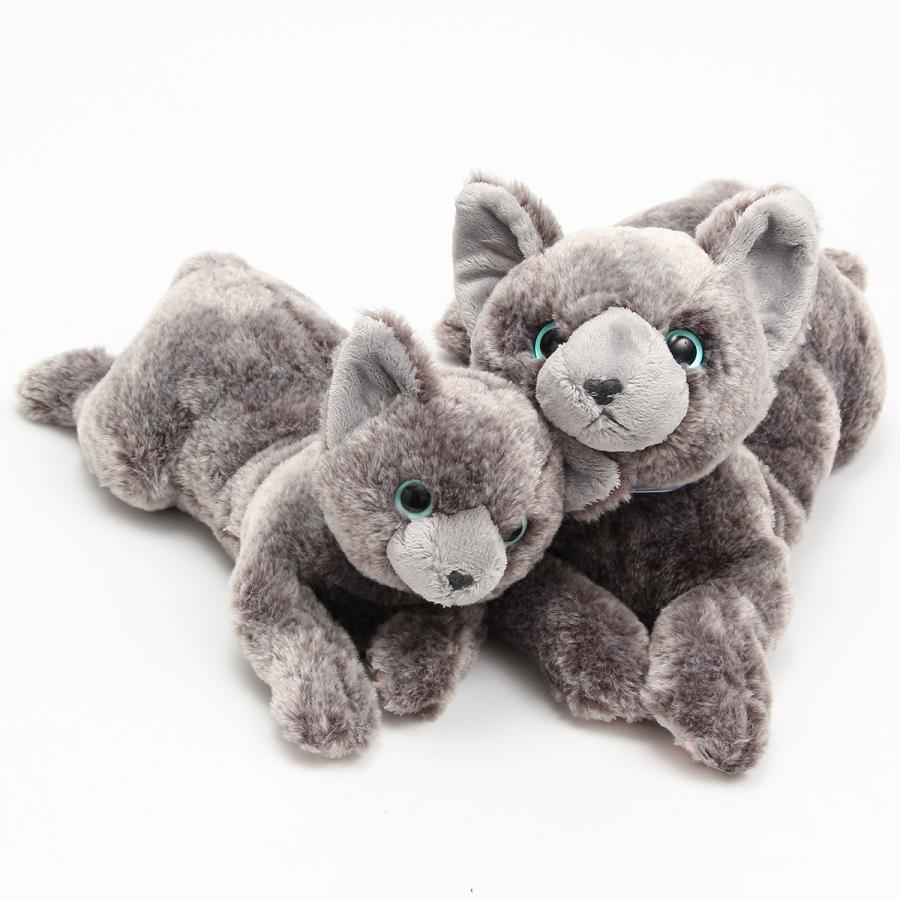 ひざねこ ロシアンブルー M ぬいぐるみ リアル ネコ 癒し系 もふもふ