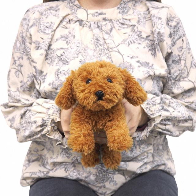 犬のぬいぐるみ リアルな癒し系 ひざわんこ SS トイプードル BR