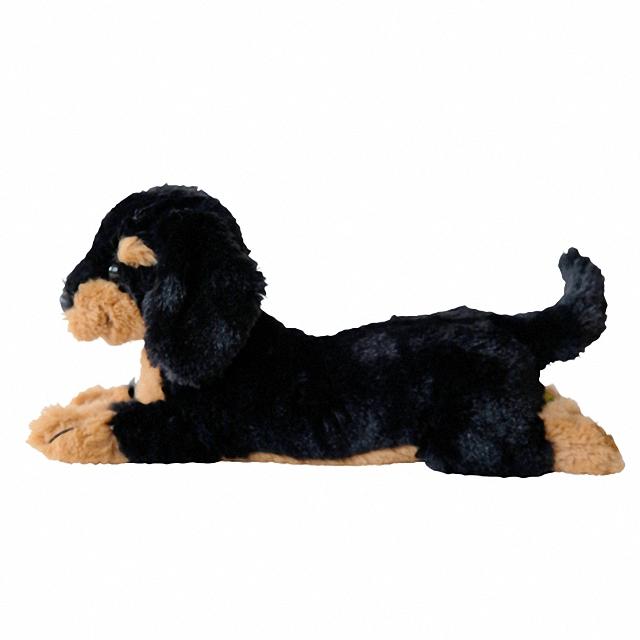 犬のぬいぐるみ リアルな癒し系 ひざわんこ SS ミニチュアダックス BK