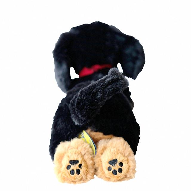 犬のぬいぐるみ リアルな癒し系 ひざわんこ SS ミニチュアダックス BK