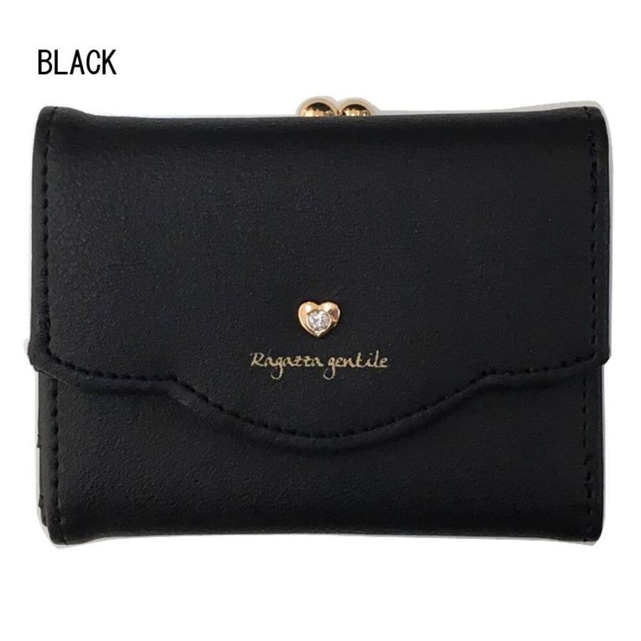 Sunny Side サニーサイド ハートビジューがま口3つ折財布