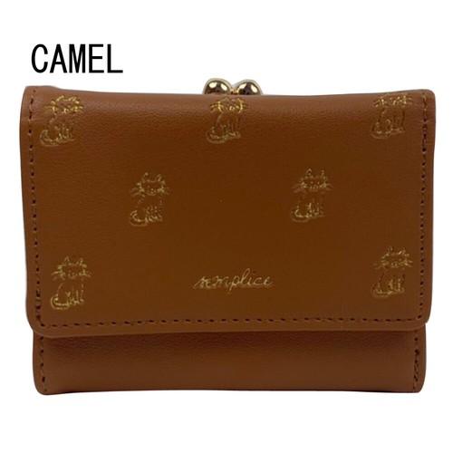 Sunny Side（サニーサイド） ゆるねこ 箔押し がま口 三つ折り財布