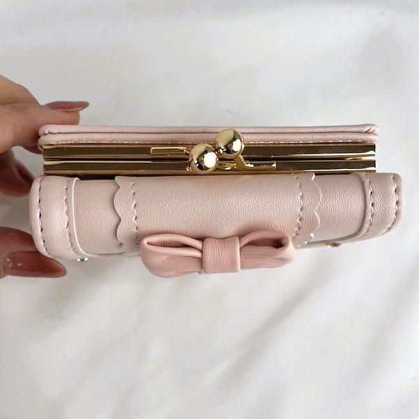 Sunny Side Lovely きゅるるんリボン がま口三つ折り財布 LL