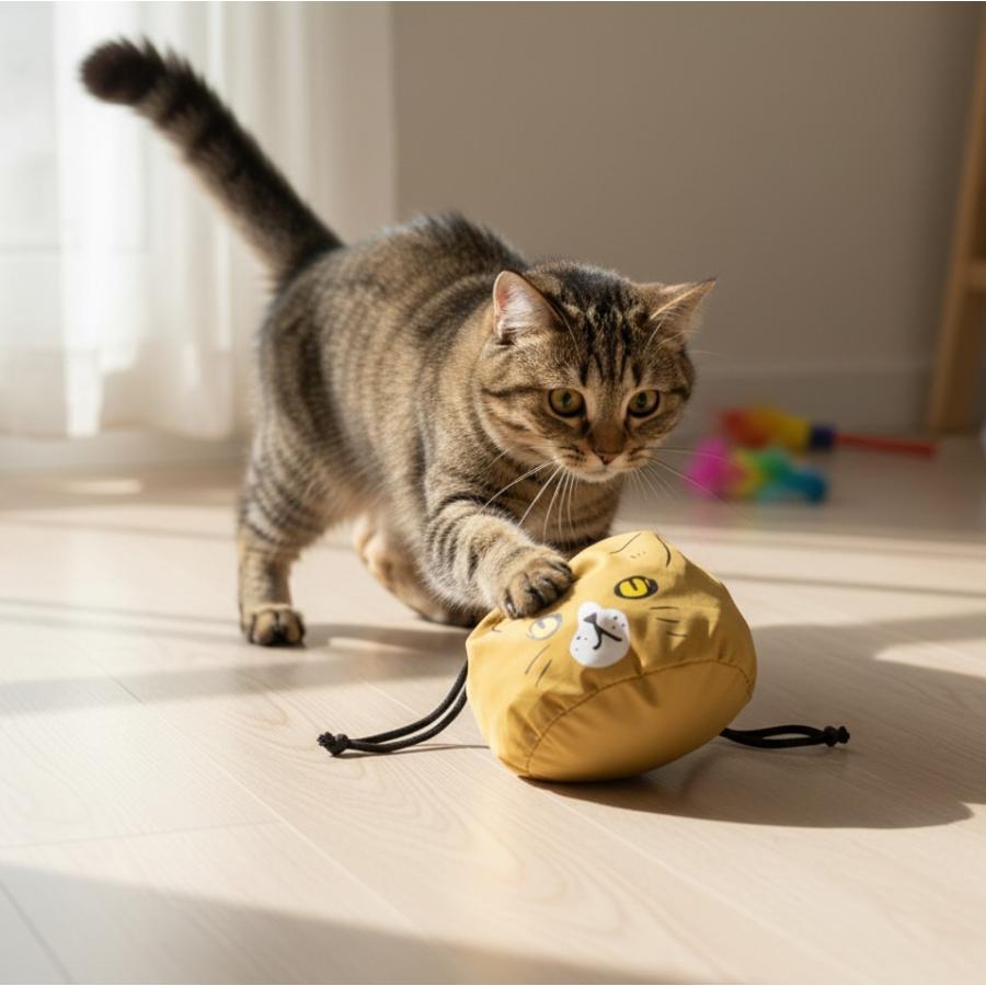 Sunny Side（サニーサイド） 巾着一体型 カンタン収納 コロコロ猫 エコ