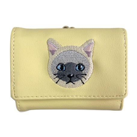 猫刺繍三つ折り財布 tamao world ねこ3つ折りミニ財布