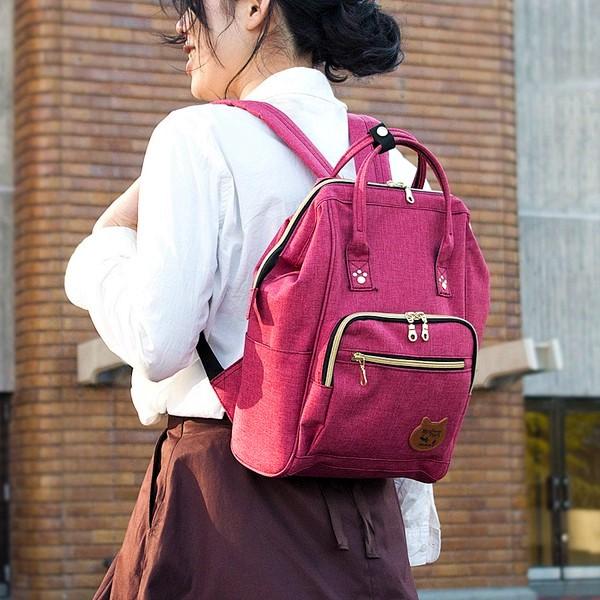 猫耳帽子　リュック　一点もの　　ナップサック　サイケ　ヒッピー　手編み☺︎ NyaPPuri (ニャップリ)〜CLASP クラスプ〜 ネコ×口金リュック