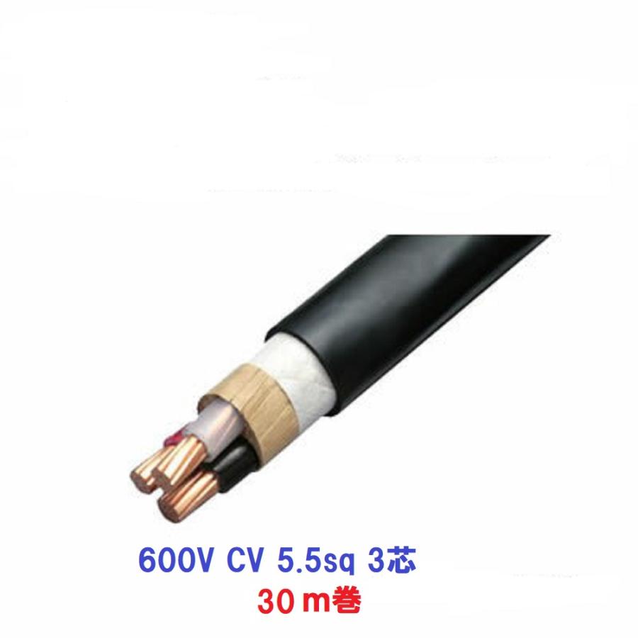 600V CV 5.5SQx3C 30m巻 cv5.5x3 CV3-5.5 : 前川 600V CV 5.5SQx3C 30m巻 cv5.5x3 CV3-5.5 : 前川