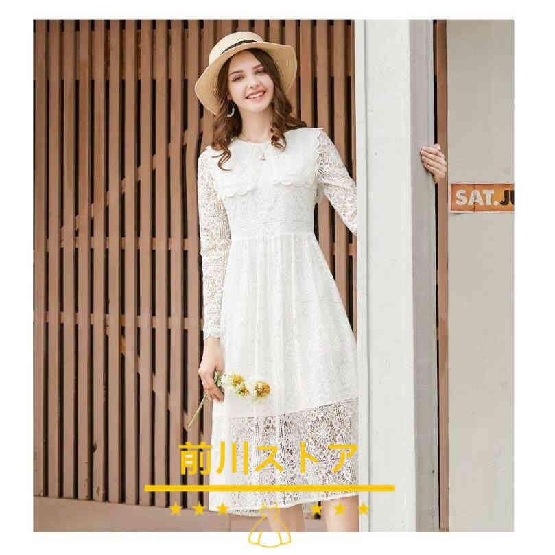 ワンピースレディース チュニック ワンピース 代 30代 40代 きれいめ ロング丈 レース 森ガール風 パーティードレス オシャレ 袖あり 通勤 結婚式送料無料 人気大割引