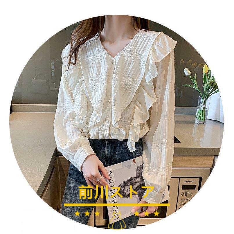シャツ ブラウス 40代 レディース 春夏 フリル シフォン 長袖 通勤 韓国風 トップス 花柄 オフィス きれいめ 50代 30代 オシャレ 大人 ゆったり送料無料 大人の上質