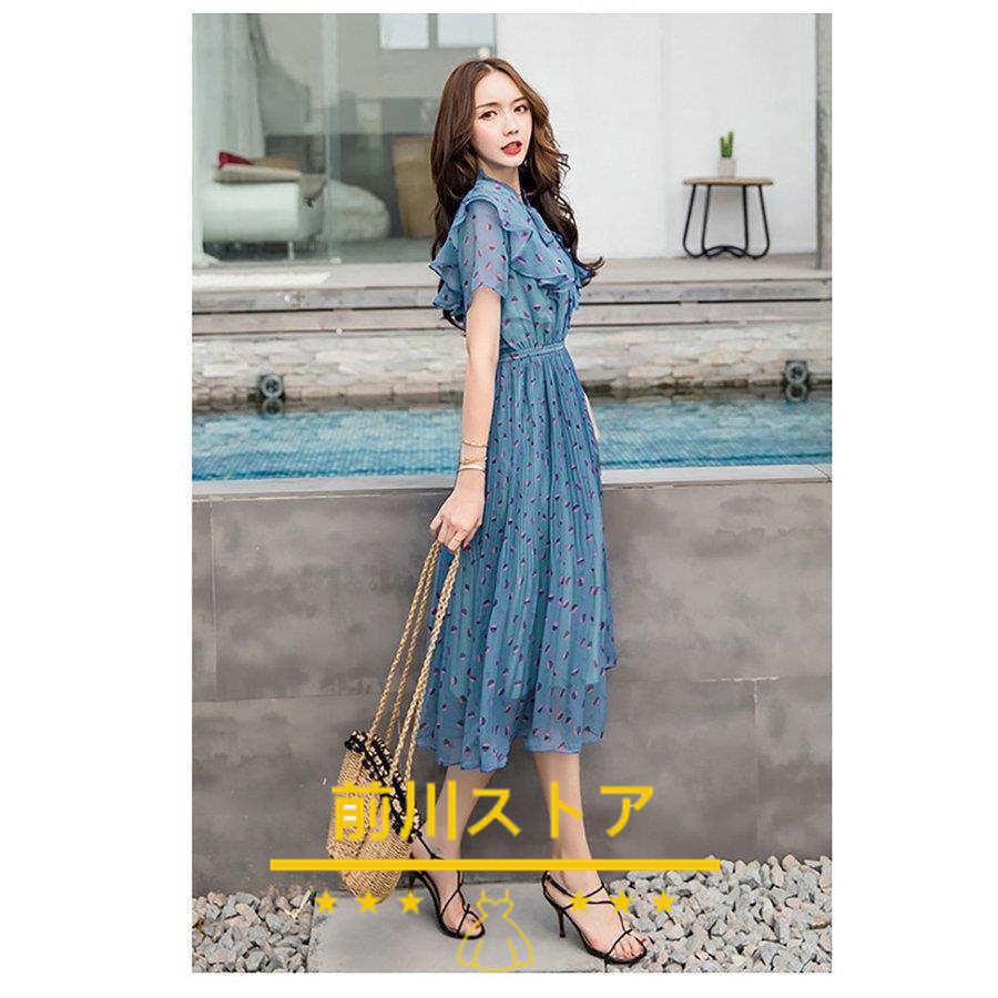 週末限定タイムセール ワンピース レディース 40代 マキシワンピース 春夏 きれいめ ドット柄 シフォン 半袖 リボン付き 花柄 スカート オシャレ お出かけ新作 Karolinemedeiros Com Br