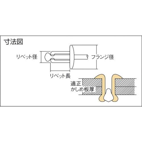 エビ　ブラインドリベット・アルミ／スティール・８−１０（５００本入）　NSA8-10