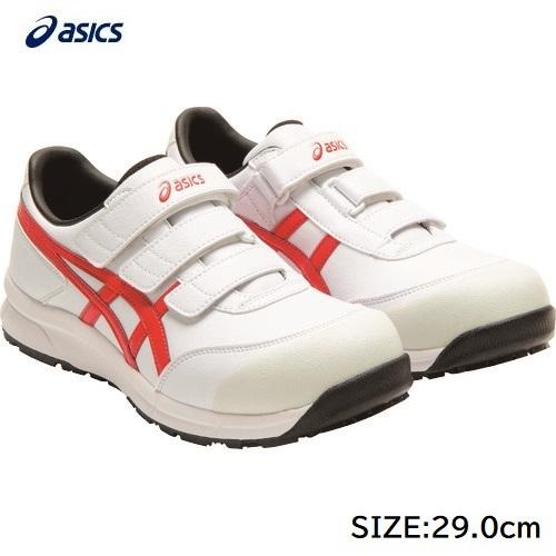 アシックス 安全靴 作業靴 ウィンジョブ CP301 ホワイト×クラシックレッド 29.0cm FCP301.102-29.0｜maeki