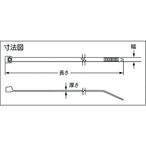 パンドウイット　超耐久ナイロン１２結束バンド（耐候性タイプ）２５０本入り　PLT4H-TL120