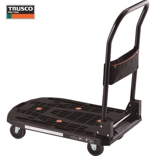 ＴＲＵＳＣＯ 樹脂台車・カルティオ・折畳・７８０Ｘ４９０・黒・布製ポケット付 MPK-720-NBK