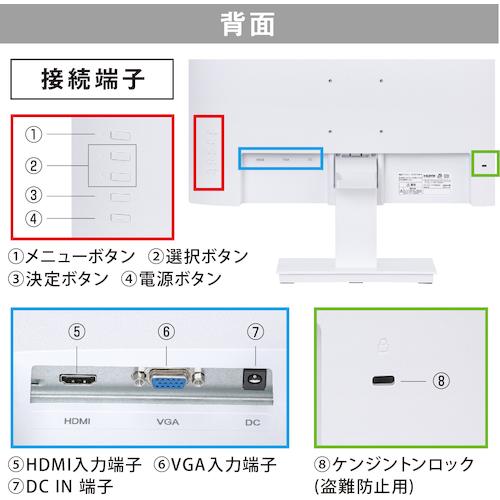 ＩＲＩＳ 105787 液晶ディスプレイ 21V型 ホワイト ILD-D21FHH-W｜maeki｜07