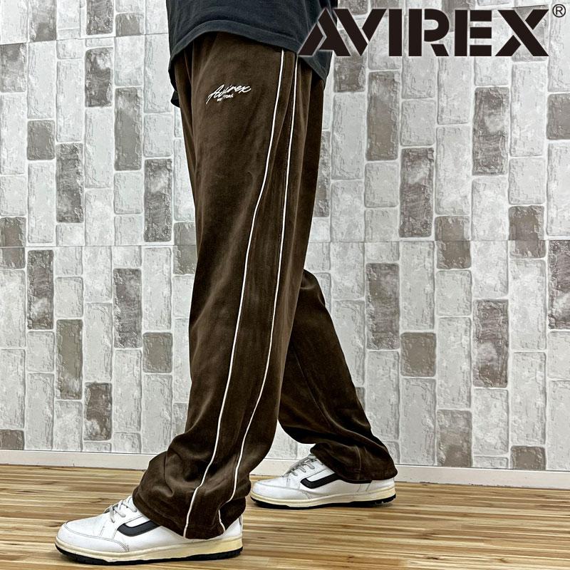 AVIREX アヴィレックス VELOUR PANTS CURSIVE LOGO ベロア パンツ 