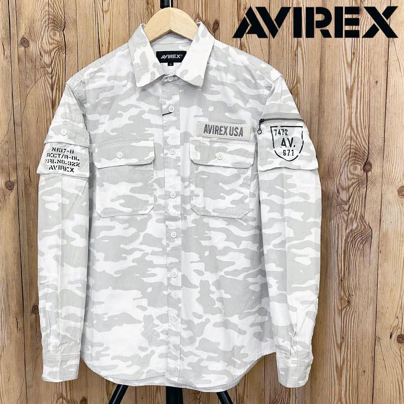 AVIREX（アヴィレックス） 長袖ファティーグカーキ シャツ 長袖 