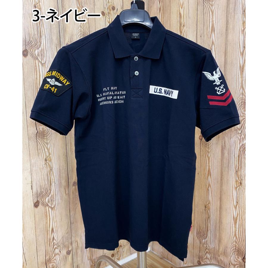 AVIREX（アヴィレックス） ネイバル パッチド 半袖ポロシャツ 刺繍 