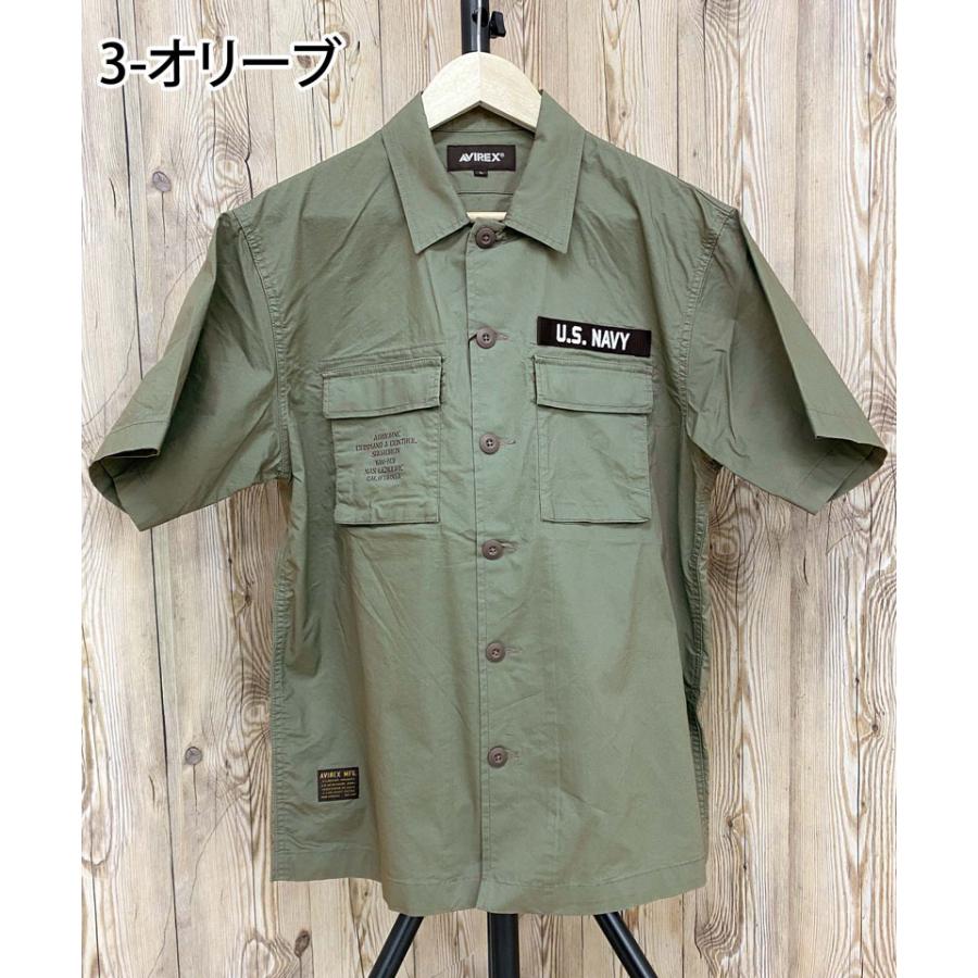 AVIREX（アヴィレックス） WEBBING＆EMB 半袖ミリタリーシャツ メンズ 