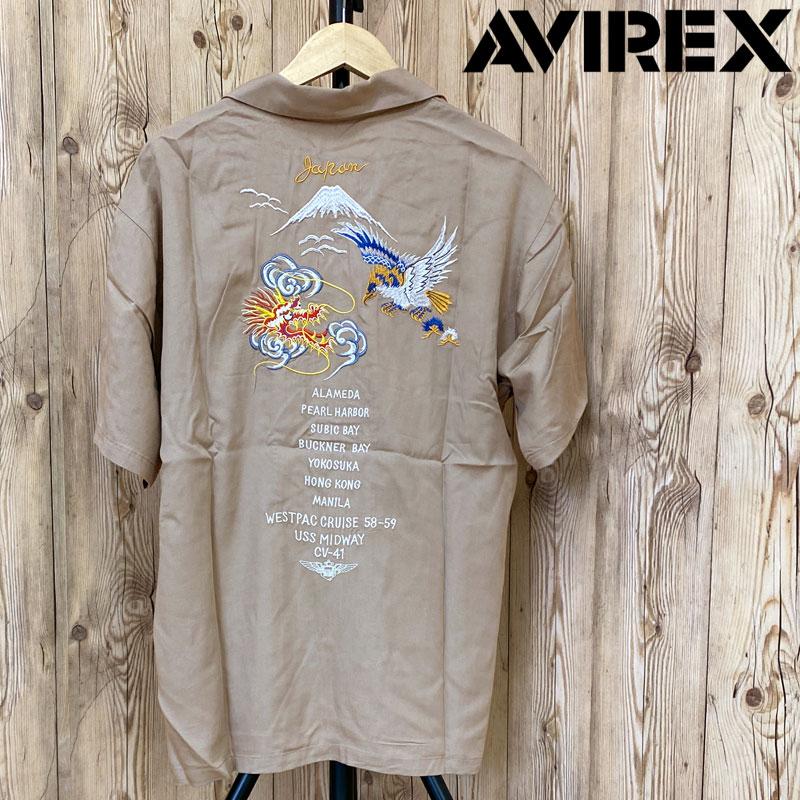 AVIREX（アヴィレックス） EMB SH JAPAN 半袖シャツ 刺繍 オープン