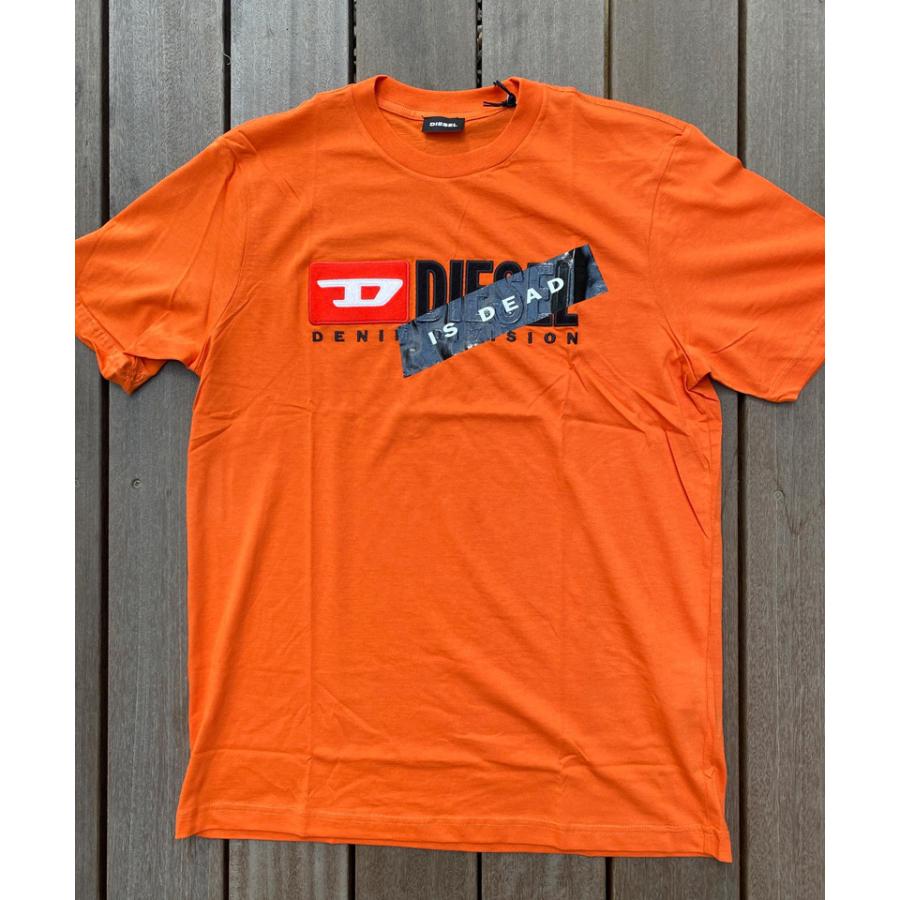 DIESEL ディーゼル ワッペンロゴ刺繍 クルーネック 半袖 Tシャツ「HC-T 