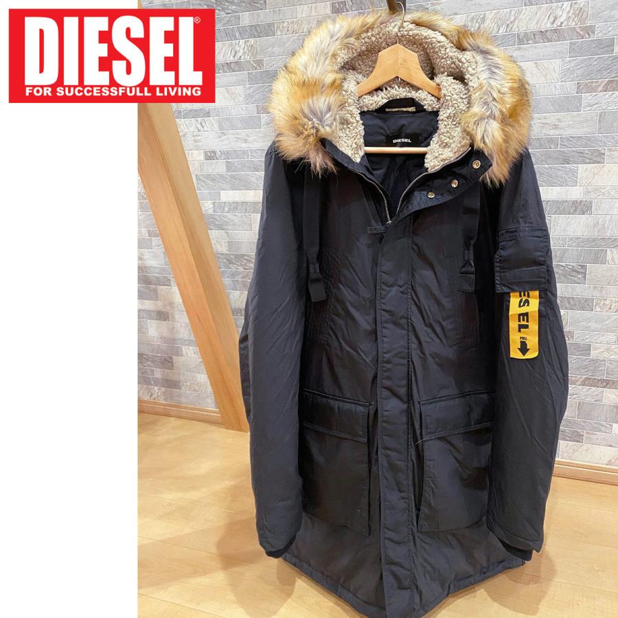 DIESEL ディーゼル モッズコート 中綿コート ファー付き ミリタリー